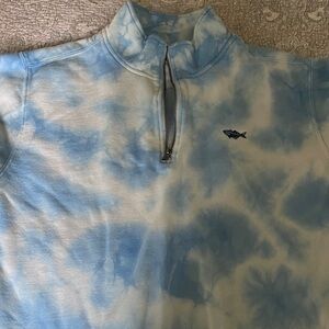 Blue Tie-Dye Quarter-Zip Sweatshirt